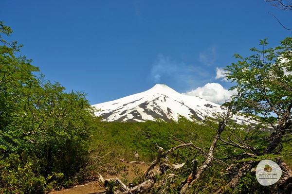 Le volcan Villarrica surplombe le village de Pucón